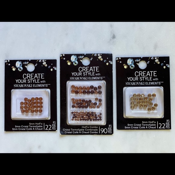 Swarovski | 3 Pack HotFix Crystals in Colorado Topaz Smoked Topaz & Jonquil - Picture 1 of 15